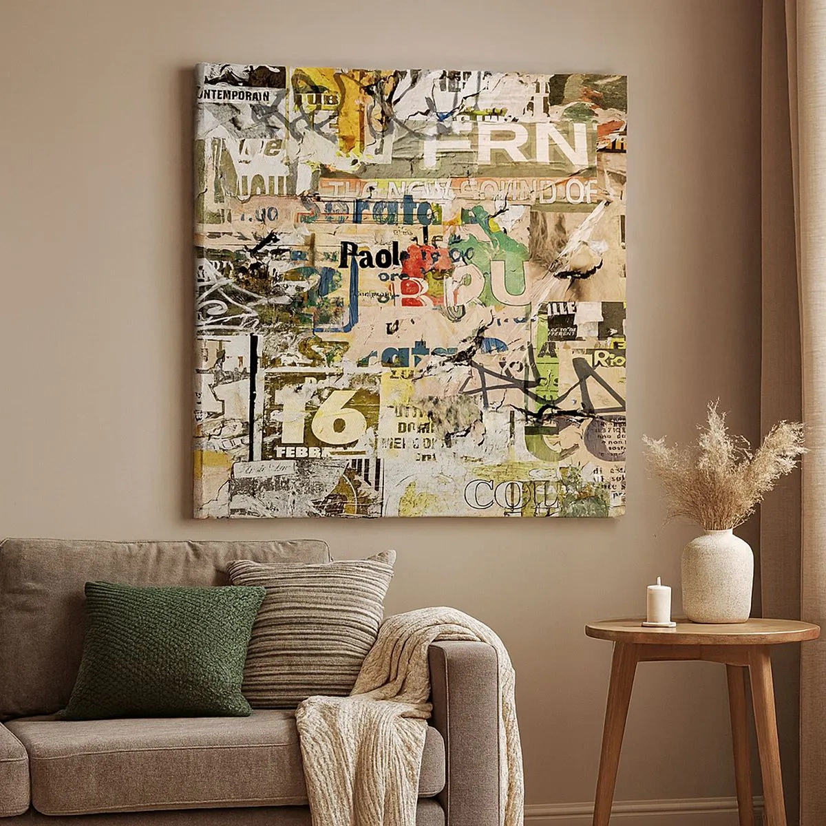 Canvastavla - Bild på duk - Oj, det händer saker och ting - 30x30 cm