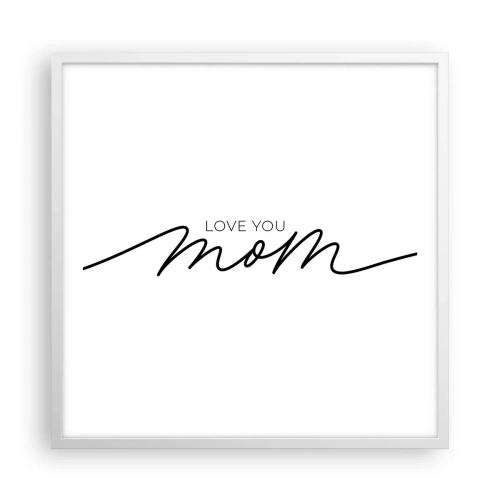 Affisch i vit ram - Jag är mycket rörd - 60x60 cm