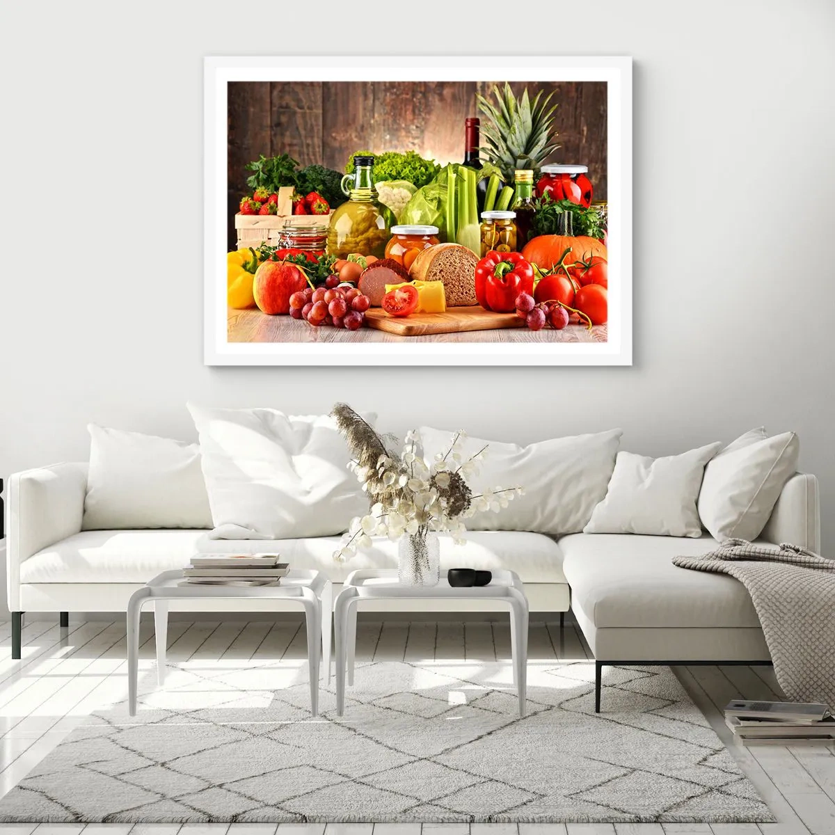 Affisch i vit ram - Rökt, ugnstekt, marinerad - 100x70 cm