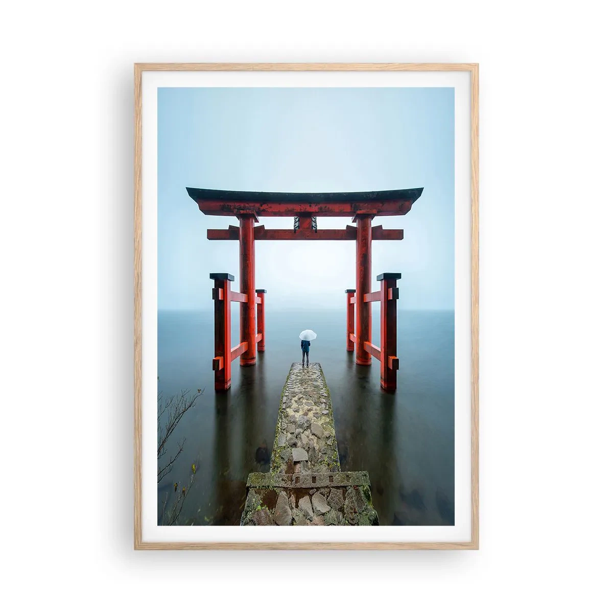 Affisch i ram av ljusek - Japansk begrundan - 70x100 cm