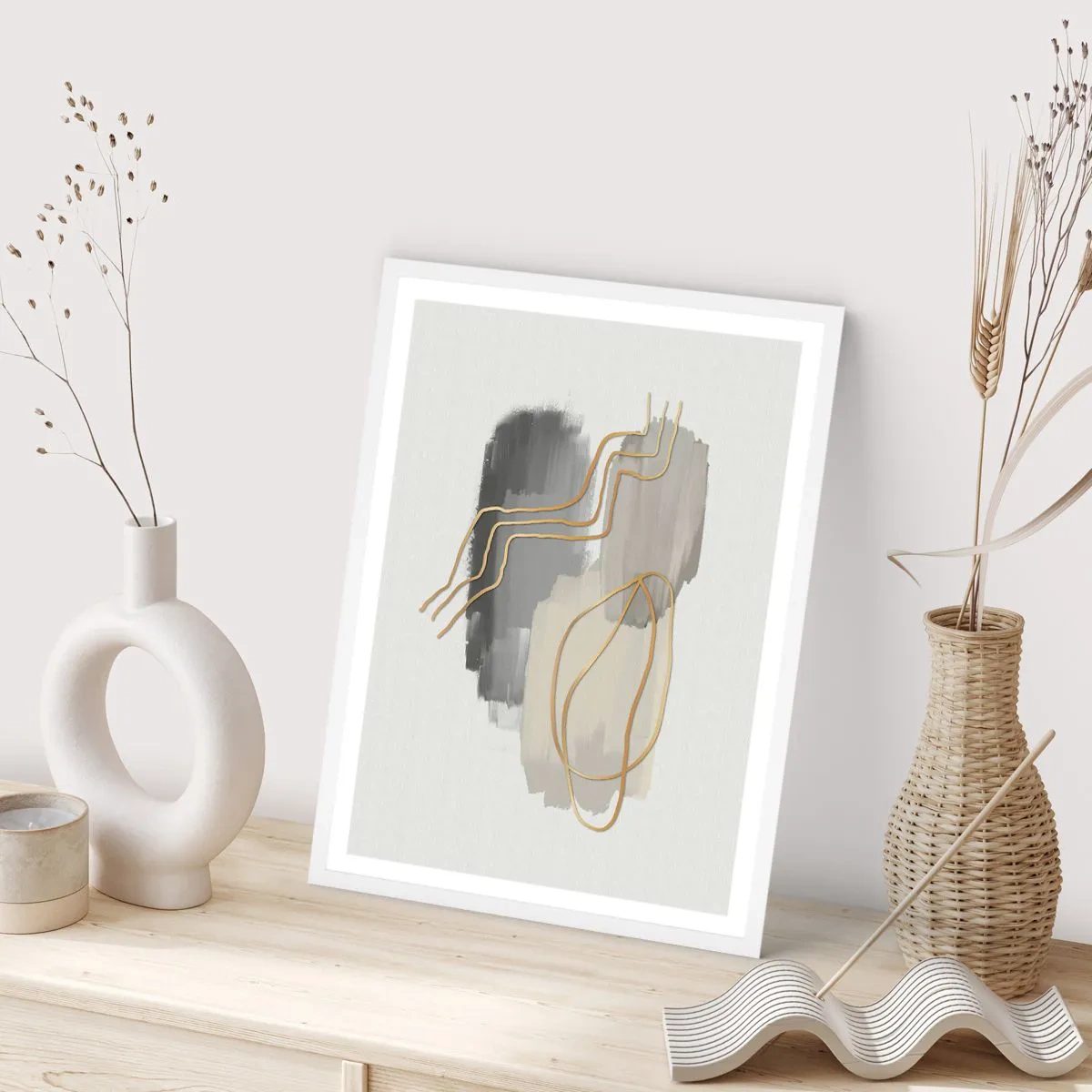 Affisch i vit ram - Varaktighet och rörelse - 50x70 cm