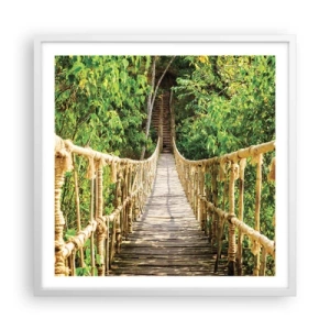 Affisch i vit ram - Upphängd i grönskan - 60x60 cm