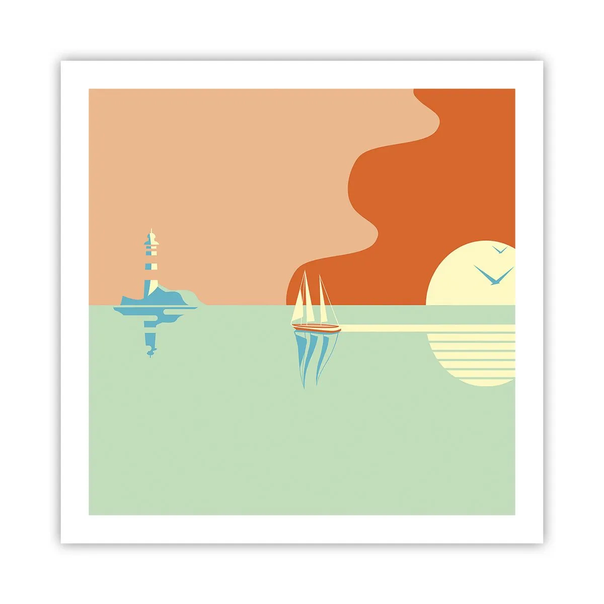 Affisch - Perfekt havslandskap - 60x60 cm