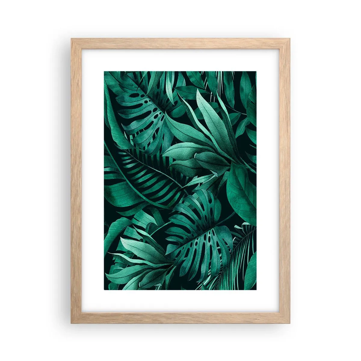 Affisch i ram av ljusek - Tropiska grönskans djup - 30x40 cm