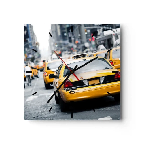 Väggklocka - Klocka på glas - Endast i denna stad - 30x30 cm