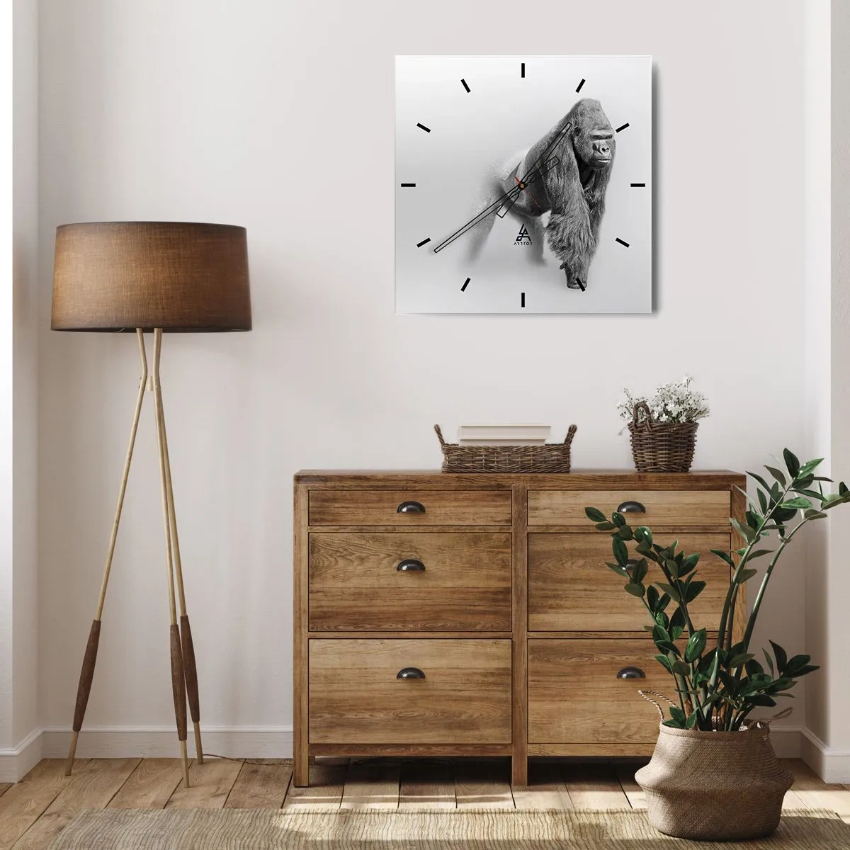 Väggklocka - Klocka på glas - Övertygad om sin styrka - 40x40 cm