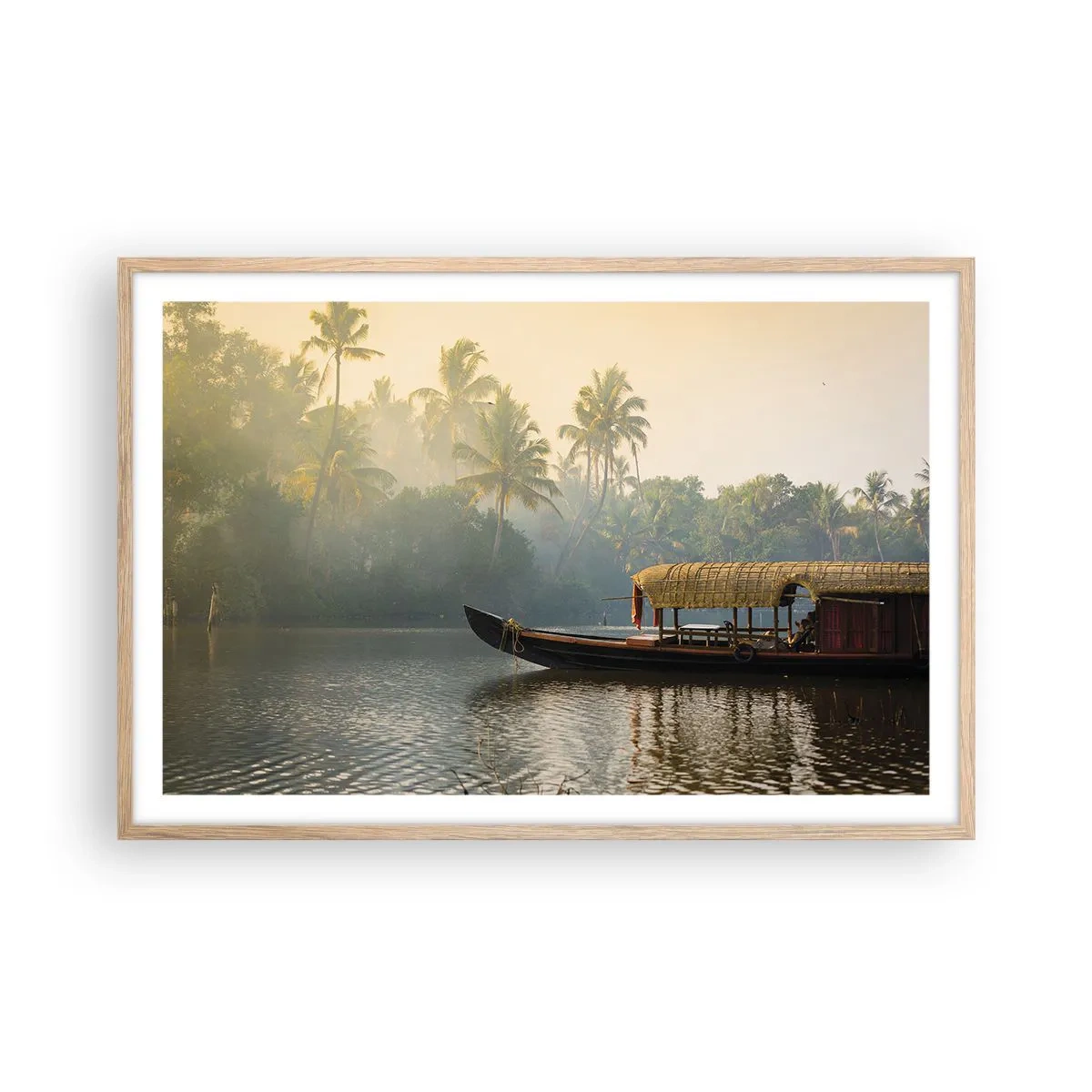 Affisch i ram av ljusek - Hus på floden - 91x61 cm