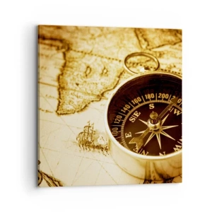 Canvastavla - Bild på duk - Västerut eller österut? - 70x70 cm