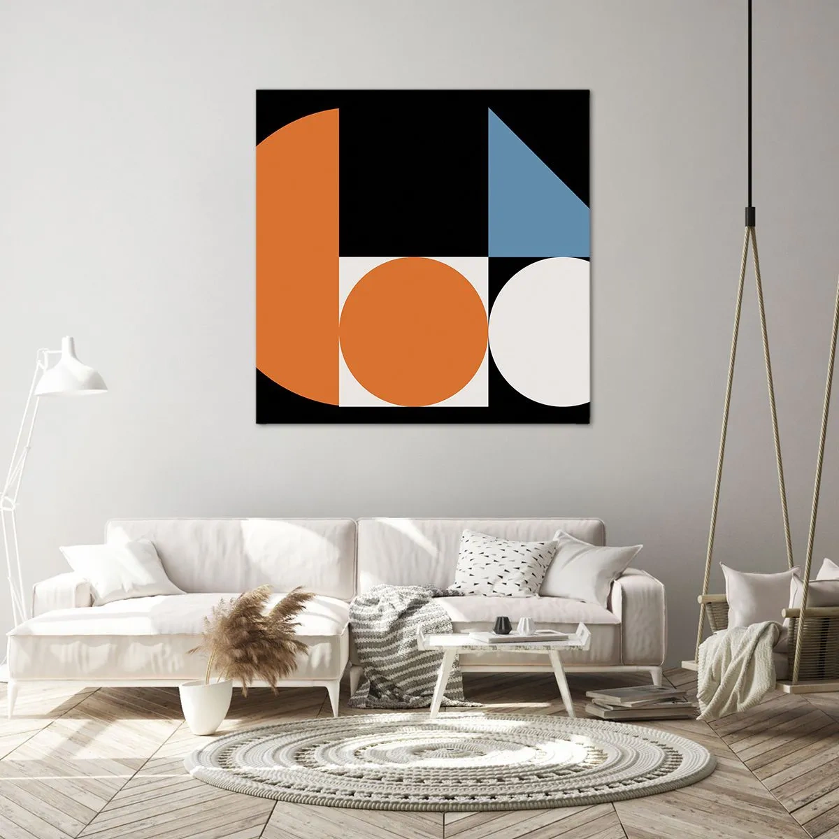 Canvastavla - Bild på duk - Geometriska figurer - 60x60 cm