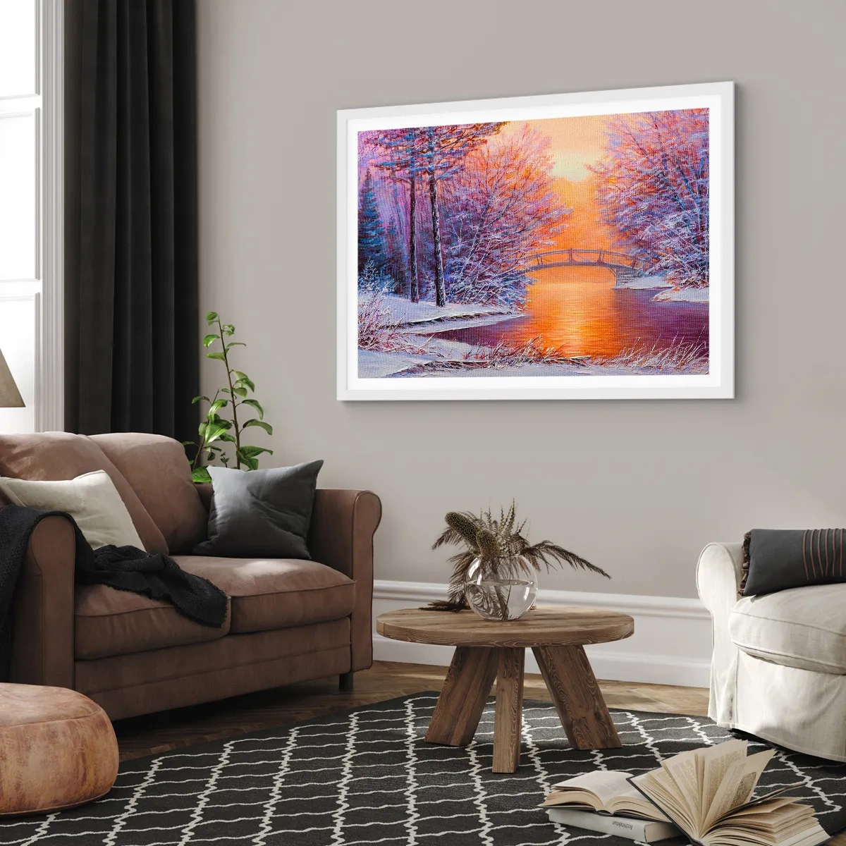 Affisch i vit ram - Låt oss mötas här - 70x50 cm