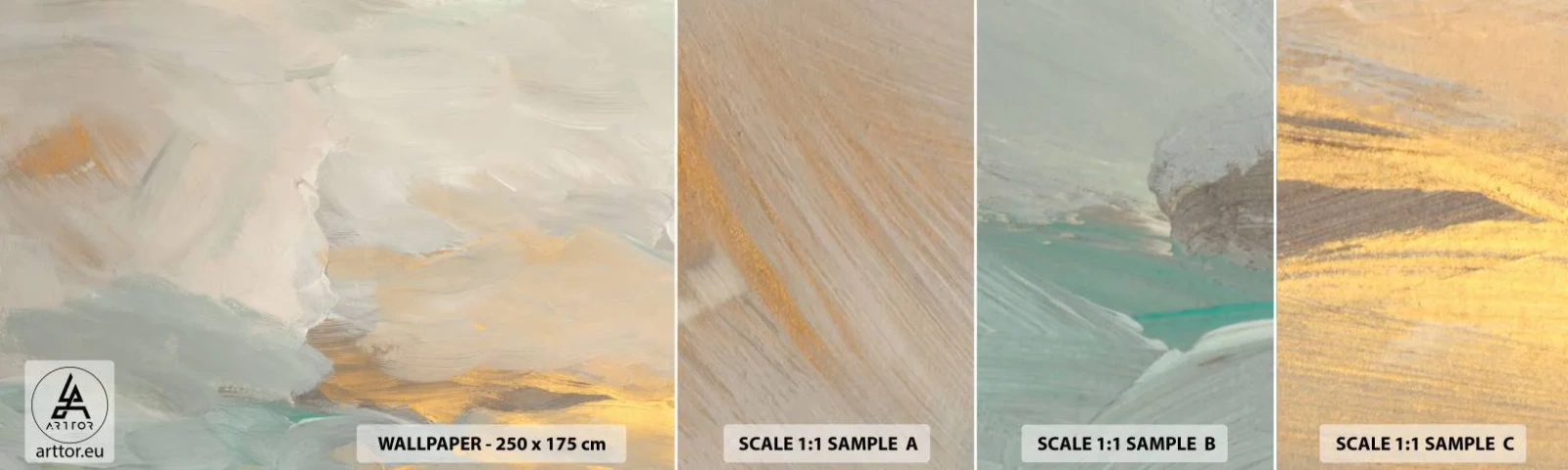 Fototapet Prov Standard Eco - Abstraktion - ett land av mildhet - Bit, Ljus, Minimalistisk - 100x30 cm