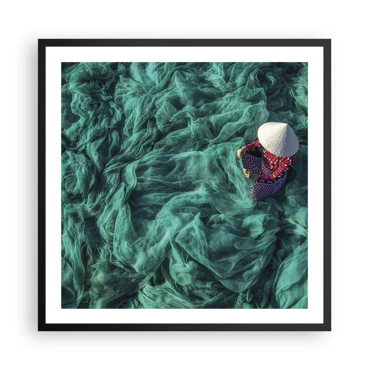 Affisch i svart ram - I nätens hav - 60x60 cm