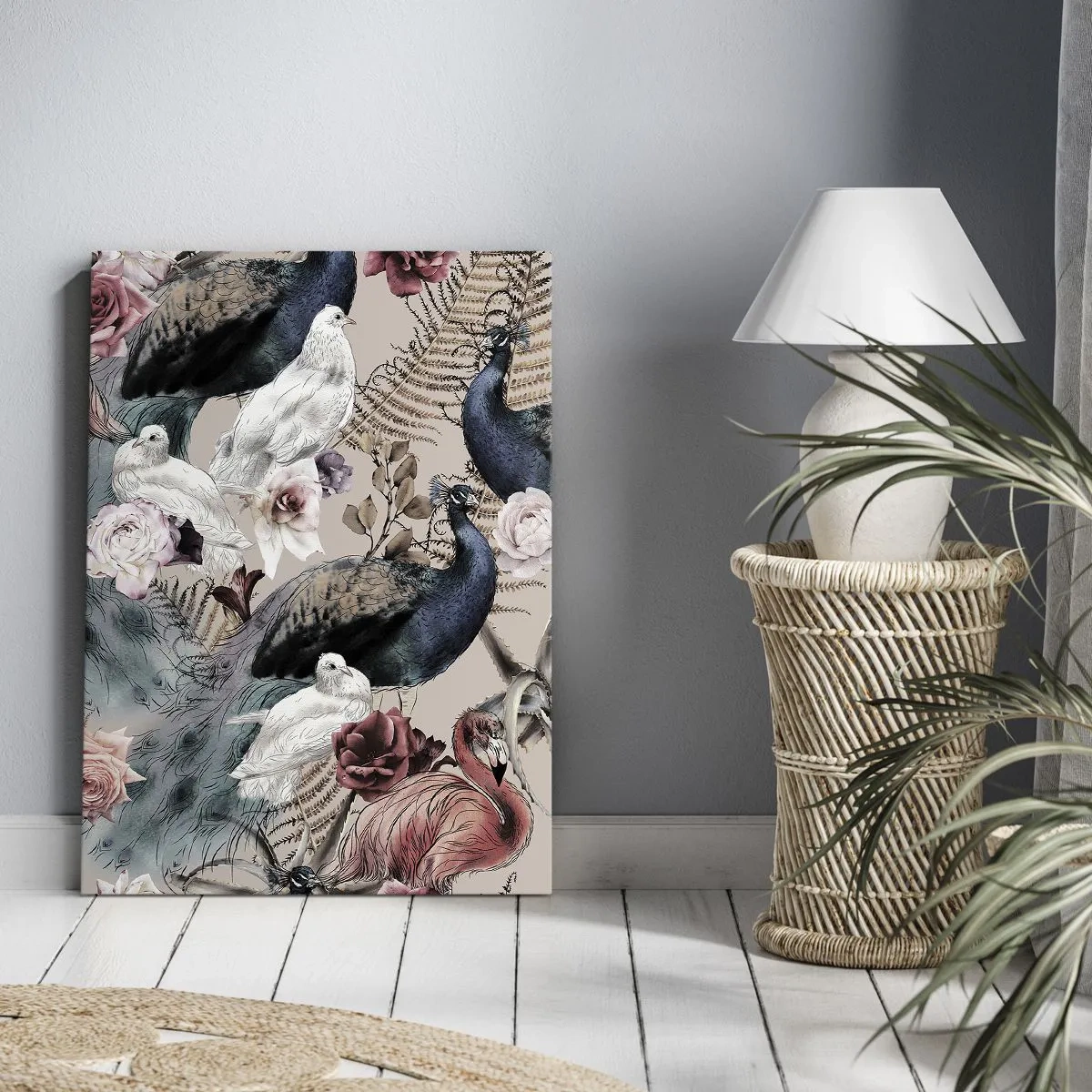 Canvastavla - Bild på duk - I palatsträdgården - 55x100 cm