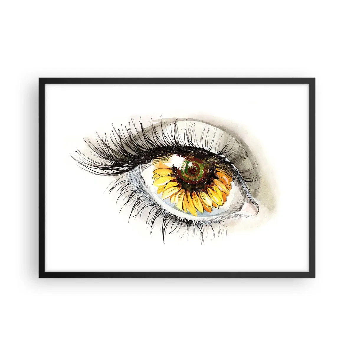 Affisch i svart ram - Blick het som sommar - 70x50 cm