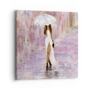 Canvastavla - Bild på duk - Under lila regn - 30x30 cm