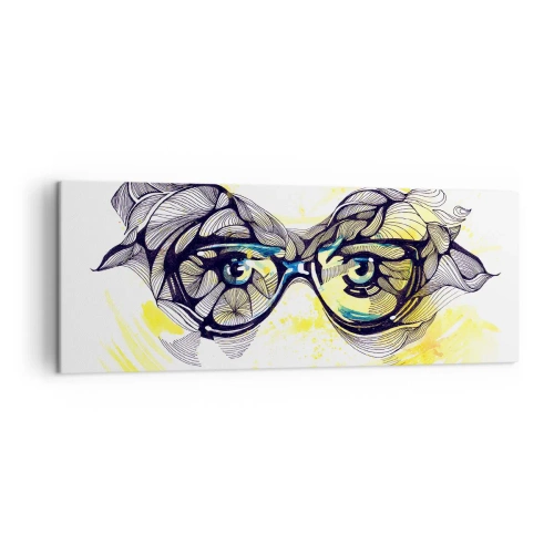 Canvastavla - Bild på duk - Genom blåa glasögon - 140x50 cm