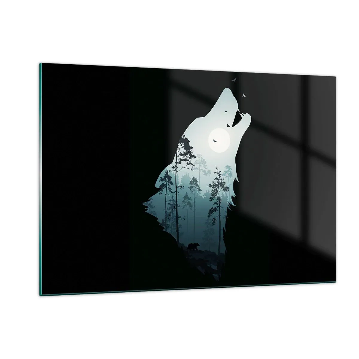 Glastavla - Bild på glas - Skogsnattens röst - 120x80 cm