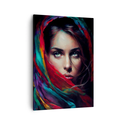Canvastavla - Bild på duk - Grönögd hemlighet - 50x70 cm