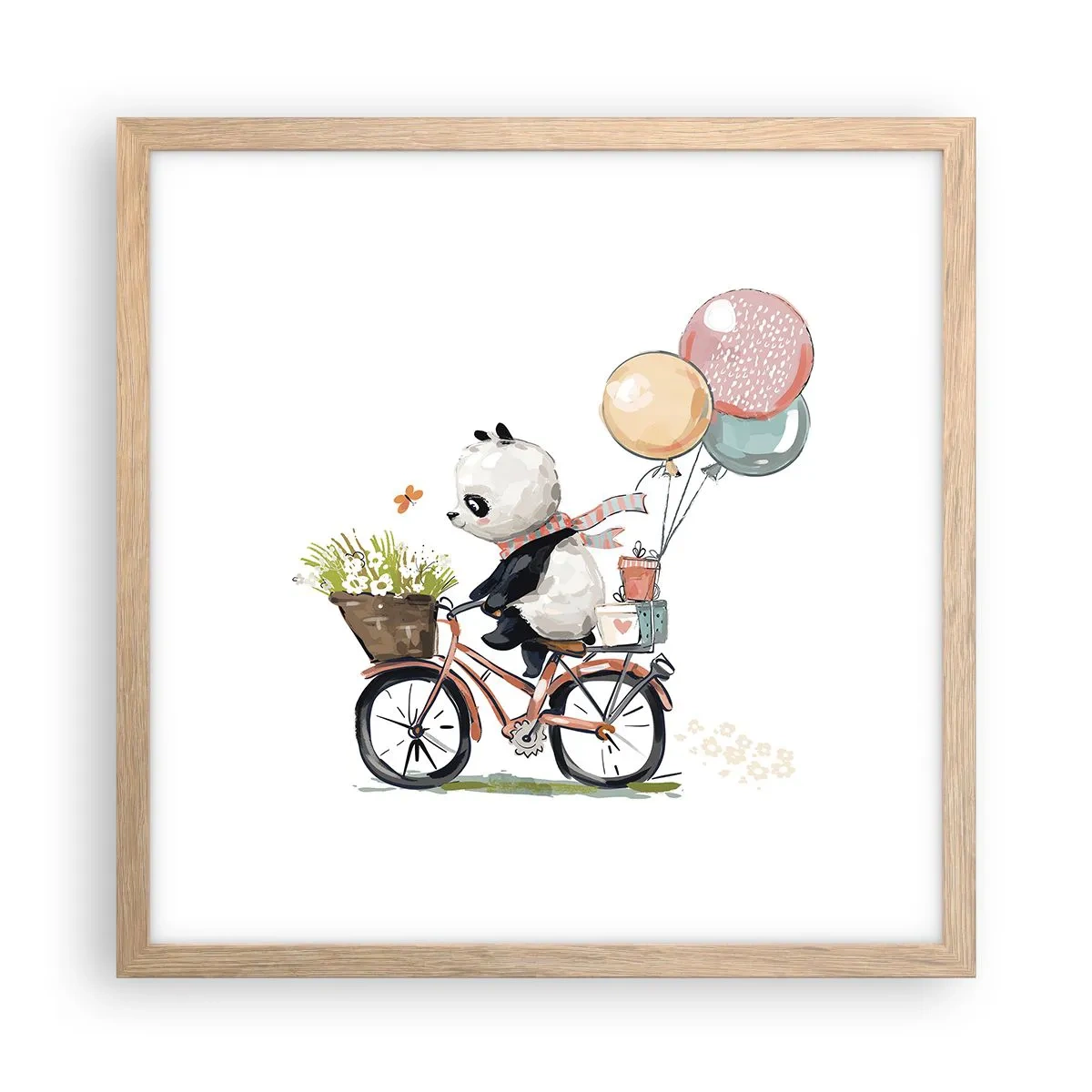 Affisch i ram av ljusek - Lycklig dag - 40x40 cm