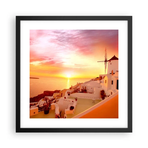 Affisch i svart ram - Smälta sig in i vitt och guld - 40x40 cm