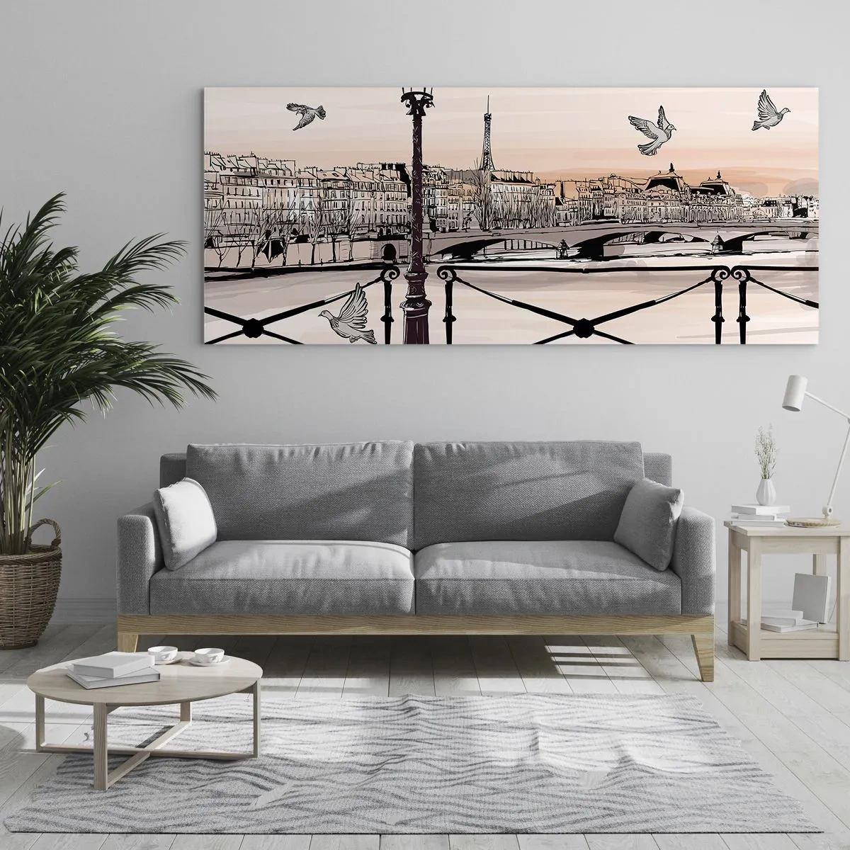 Glastavla - Bild på glas - Över Paris tak - 100x40 cm