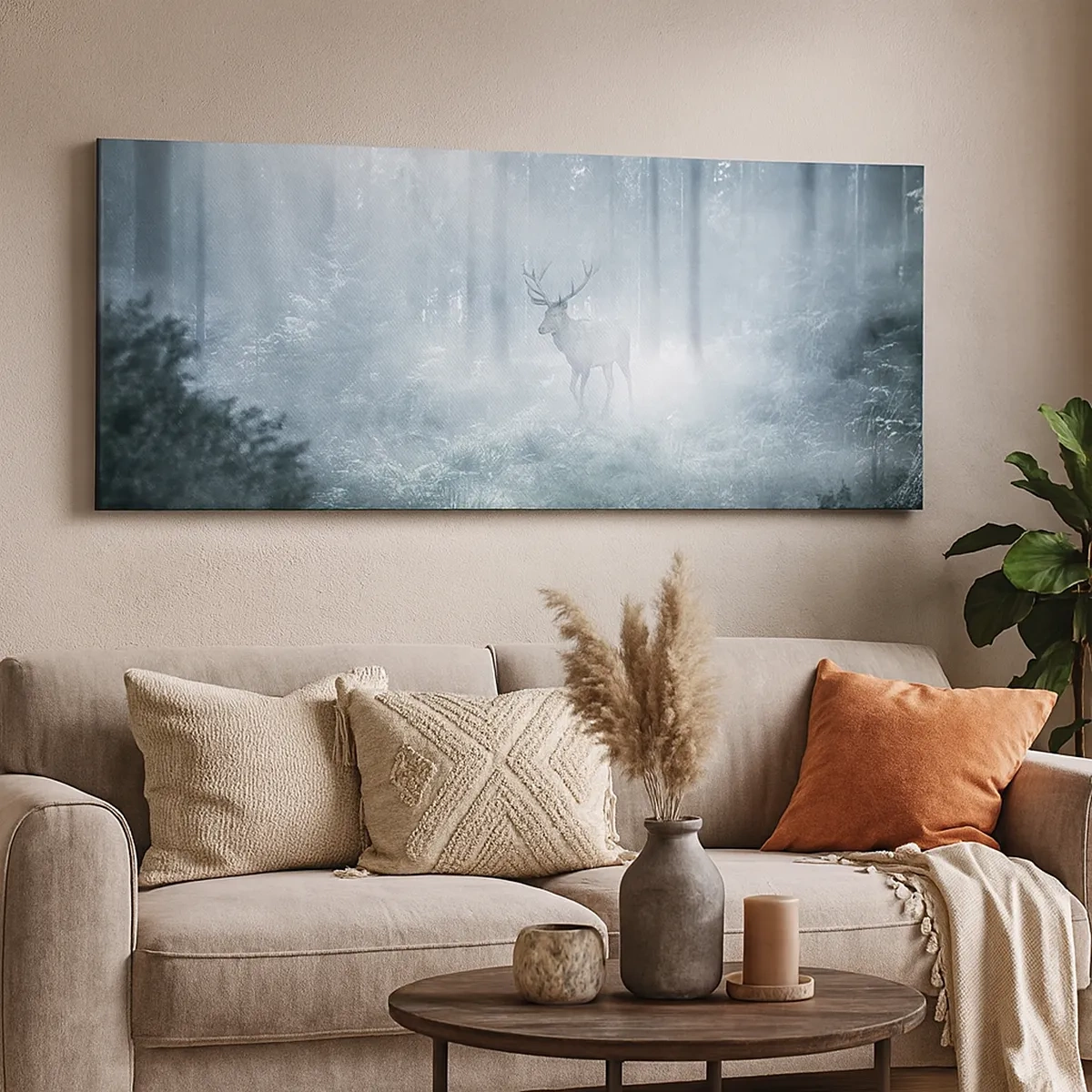 Canvastavla - Bild på duk - Morgonrond runt godset - 30x30 cm