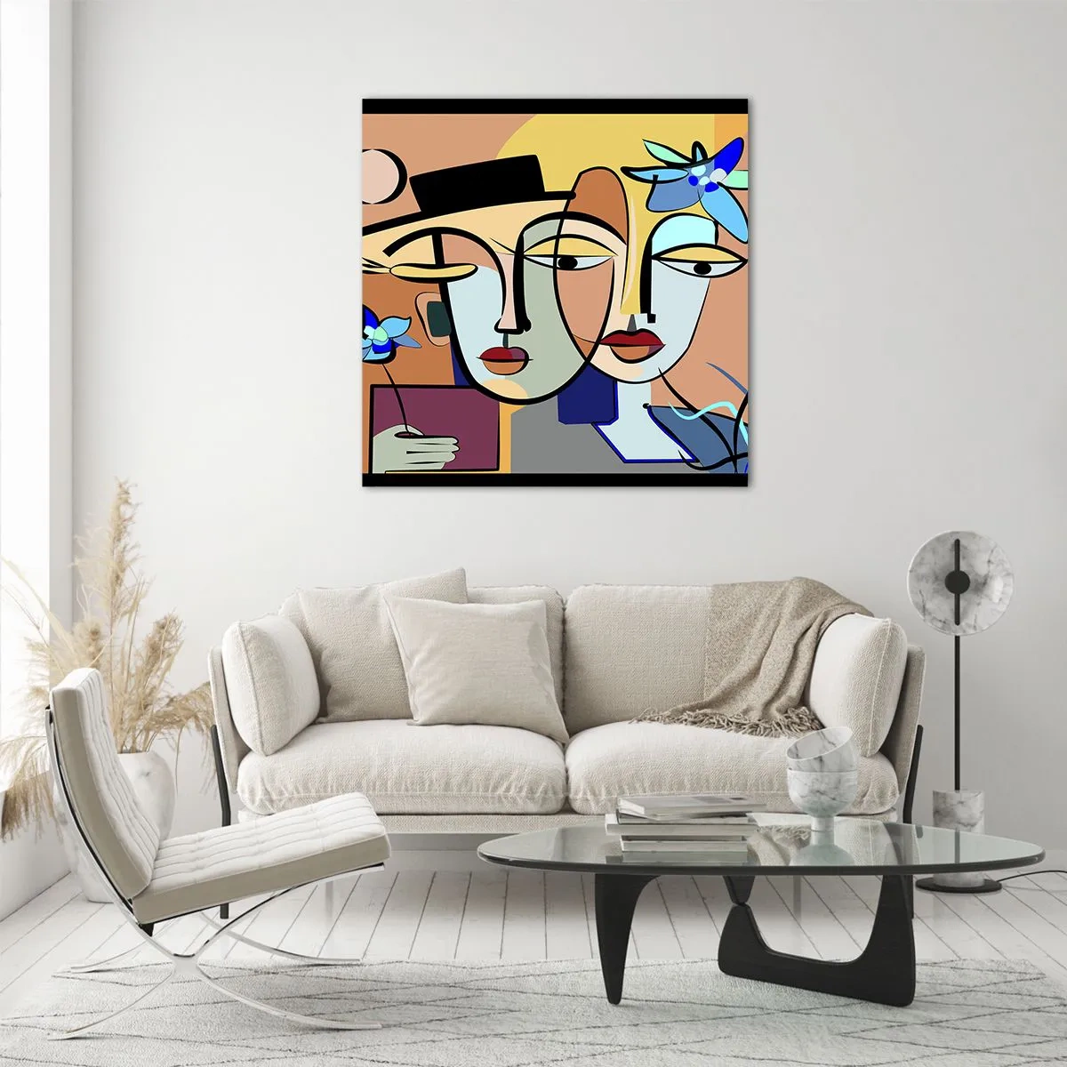 Glastavla - Bild på glas - Picassos randez vous - 30x30 cm