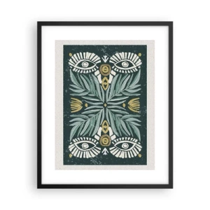 Affisch i svart ram - Som ett folkligt mönster - 40x50 cm