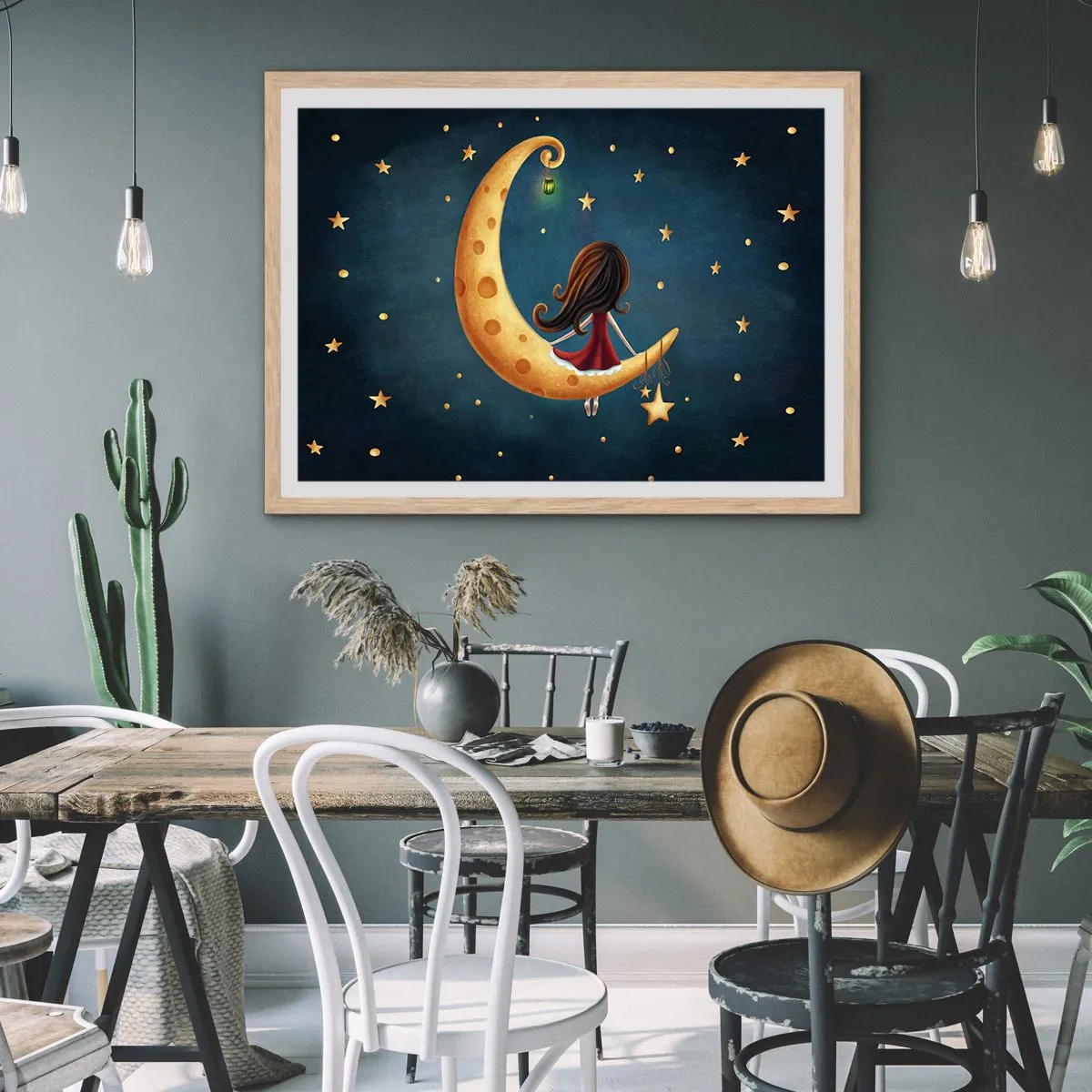 Affisch i ram av ljusek - En gång i tiden... - 91x61 cm