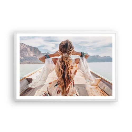 Affisch i vit ram - På väg mot lycka - 91x61 cm