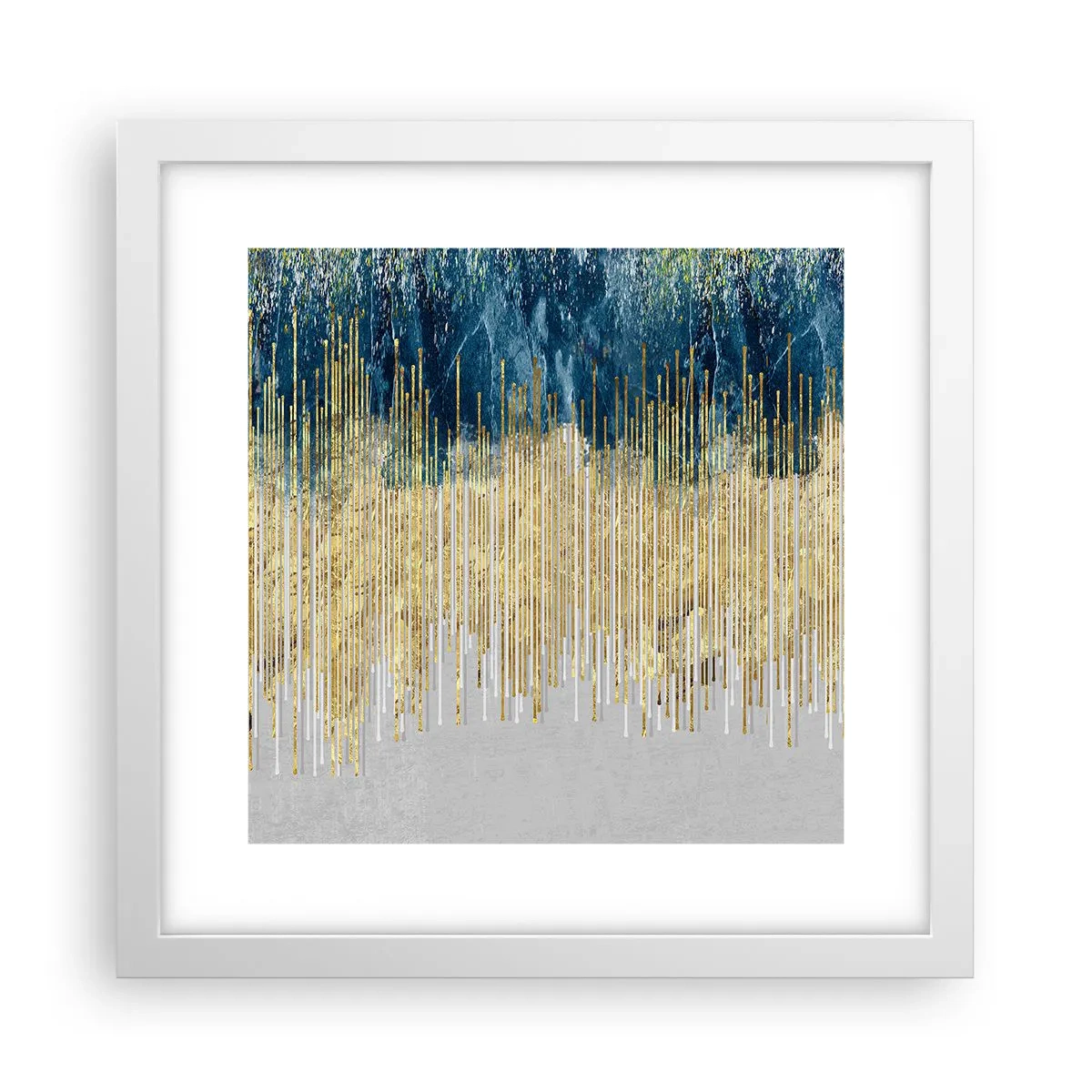 Affisch i vit ram - Förgylld gräns - 30x30 cm