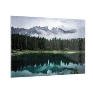 Glastavla - Bild på glas - Tyst, tyst, väck inte sovande vatten... - 100x70 cm