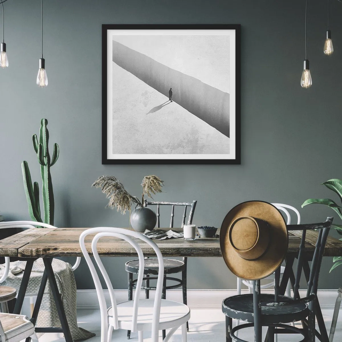 Affisch i svart ram - Tydligt mål - 60x60 cm