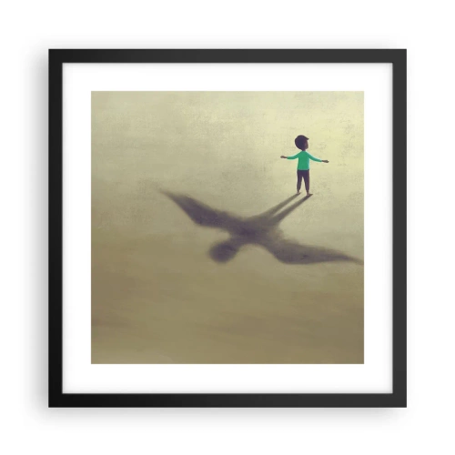 Affisch i svart ram - Framtidens hjälte - 40x40 cm