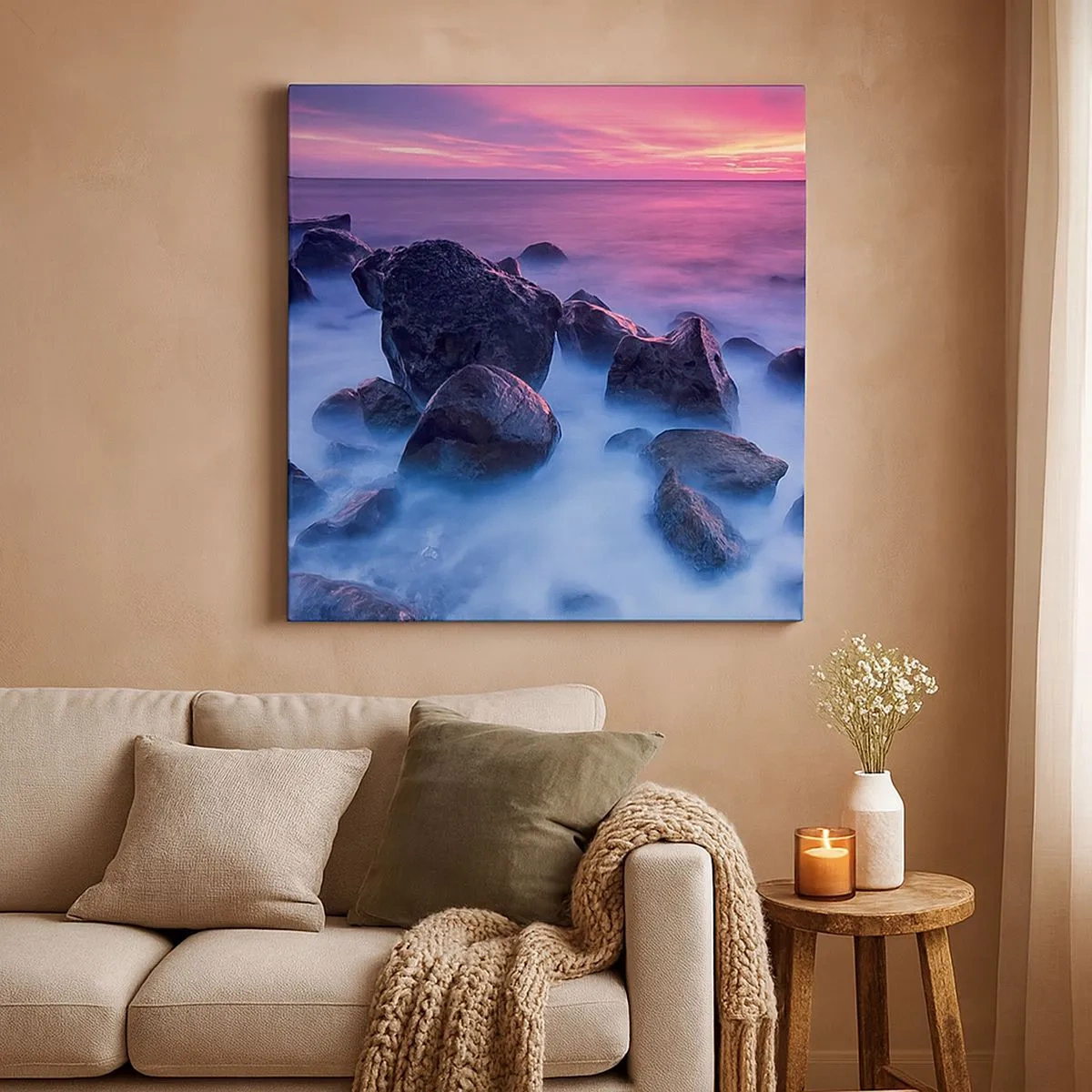 Canvastavla - Bild på duk - Dimma och sken - 30x30 cm