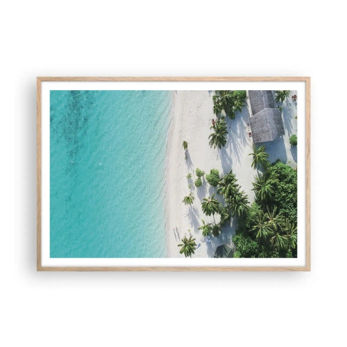Affisch i ram av ljusek - Semester i paradiset - 100x70 cm
