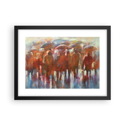 Affisch i svart ram - Jämna i regn och dimma - 40x30 cm