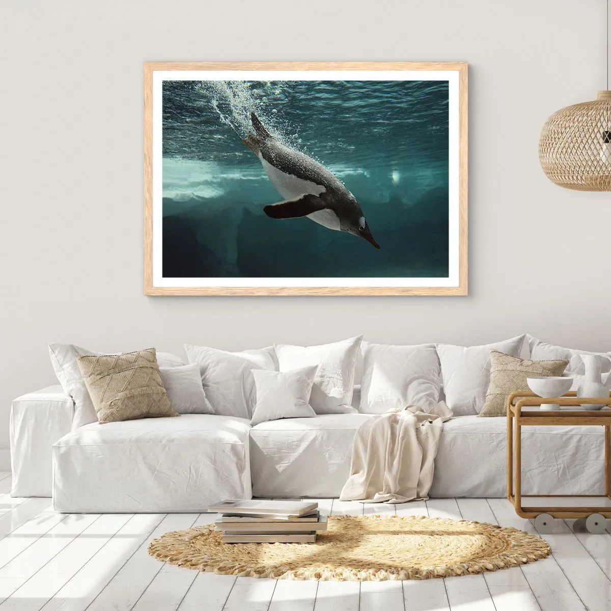 Affisch i ram av ljusek - Välkommen till min värld - 70x50 cm