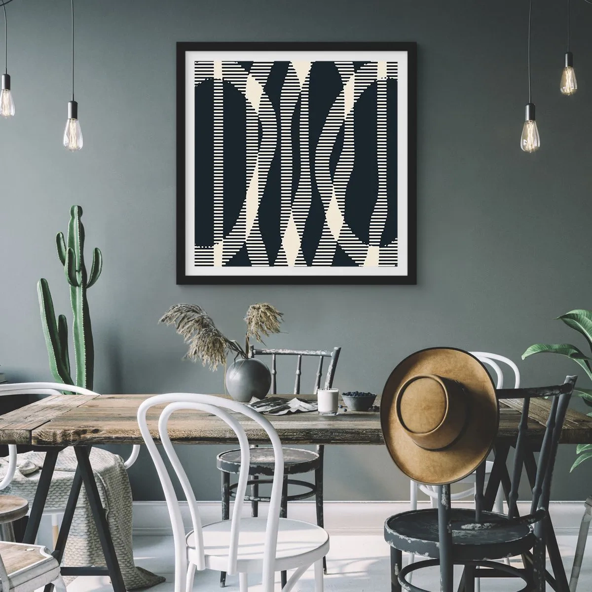 Affisch i svart ram - Försök att bryta mörkret - 60x60 cm