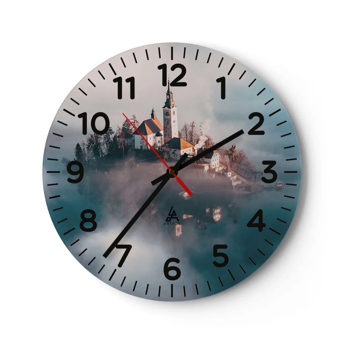 Väggklocka - Klocka på glas - Drömö - 30x30 cm