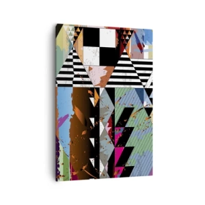 Canvastavla - Bild på duk - Geometriskt och organiskt - 70x100 cm