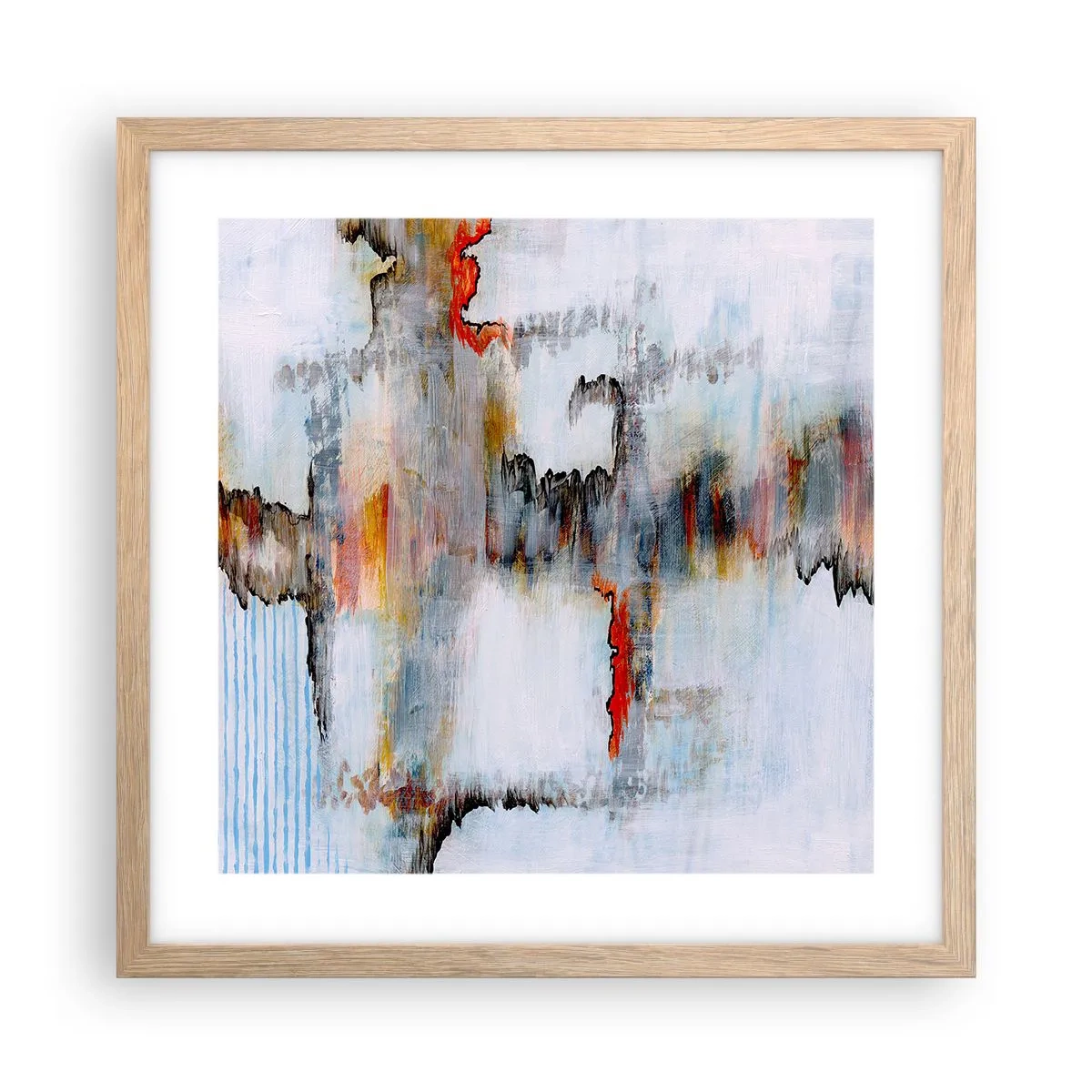 Affisch i ram av ljusek - Med pinne på vatten - 40x40 cm