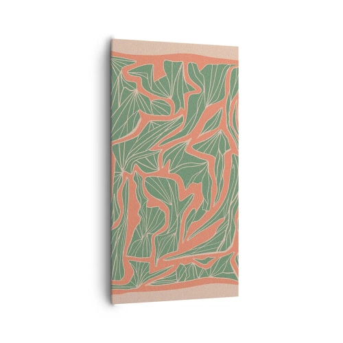 Canvastavla - Bild på duk - En kamp mellan korall och grönt - 65x120 cm