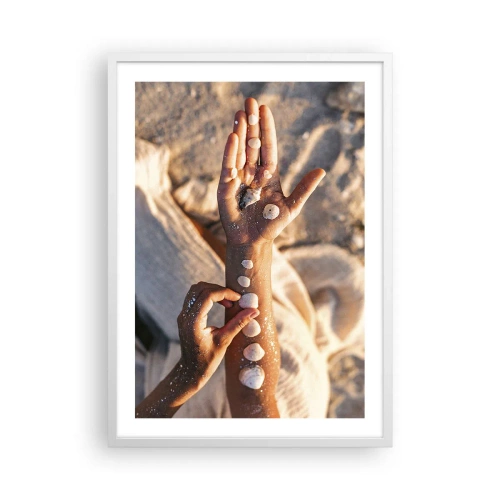 Affisch i vit ram - Skönhet inom handens räckvidd - 50x70 cm