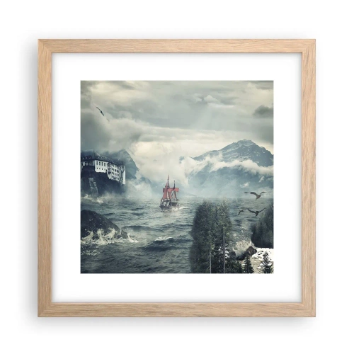 Affisch i ram av ljusek - På magiska vatten - 30x30 cm