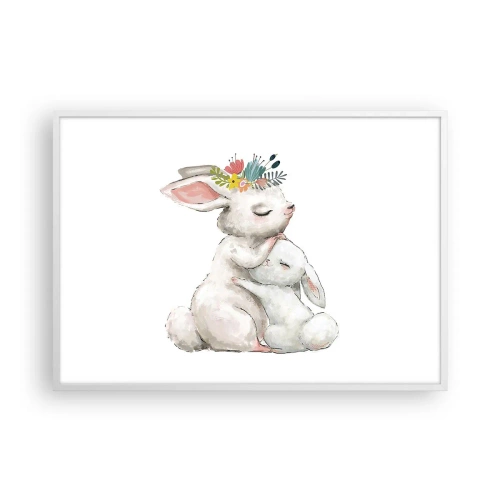 Affisch i vit ram - Alltid bäst hos mamma - 100x70 cm