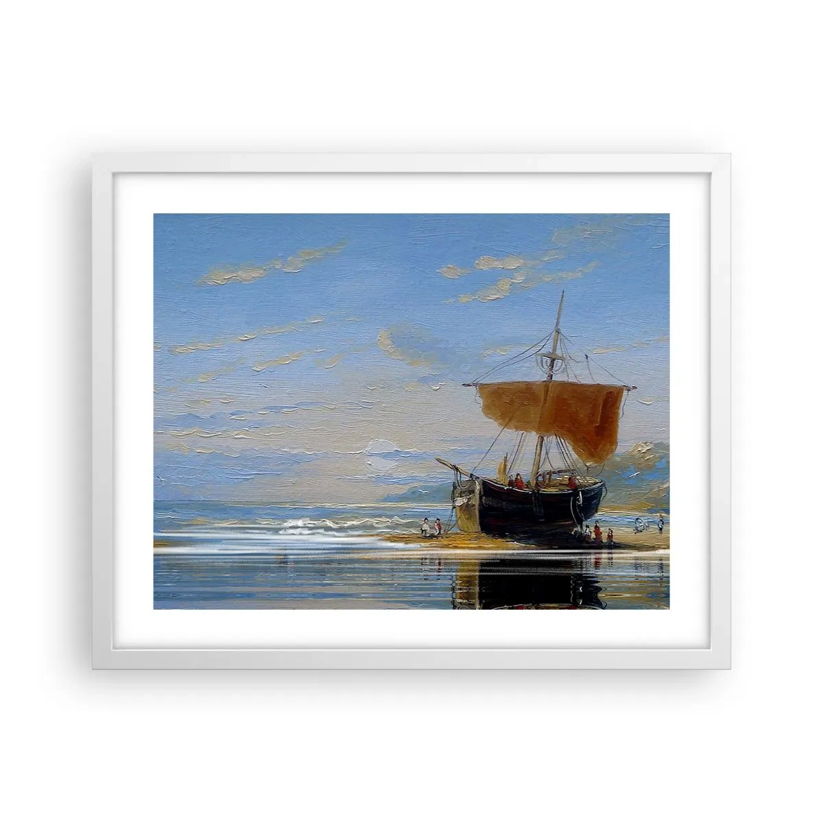 Affisch i vit ram - Vatten, jord, luft - 50x40 cm