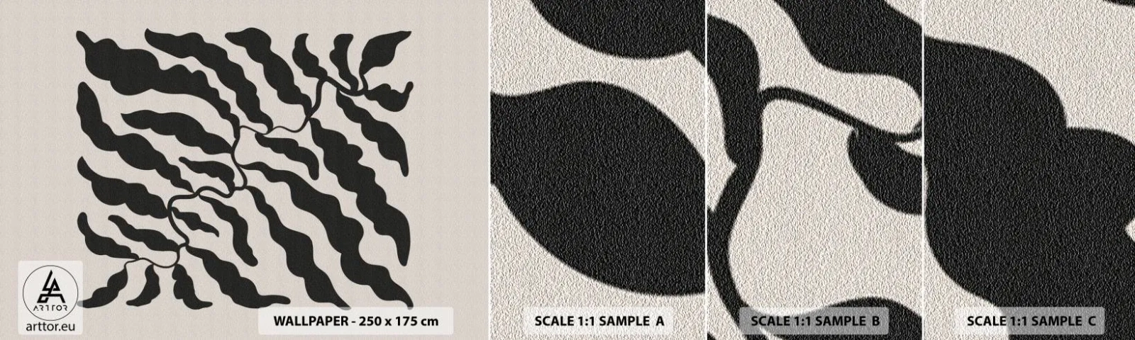 Provbit av självhäftande fototapet Deluxe Sticker - Kvadratens natur - Boho, Växter, Bit - 100x30 cm