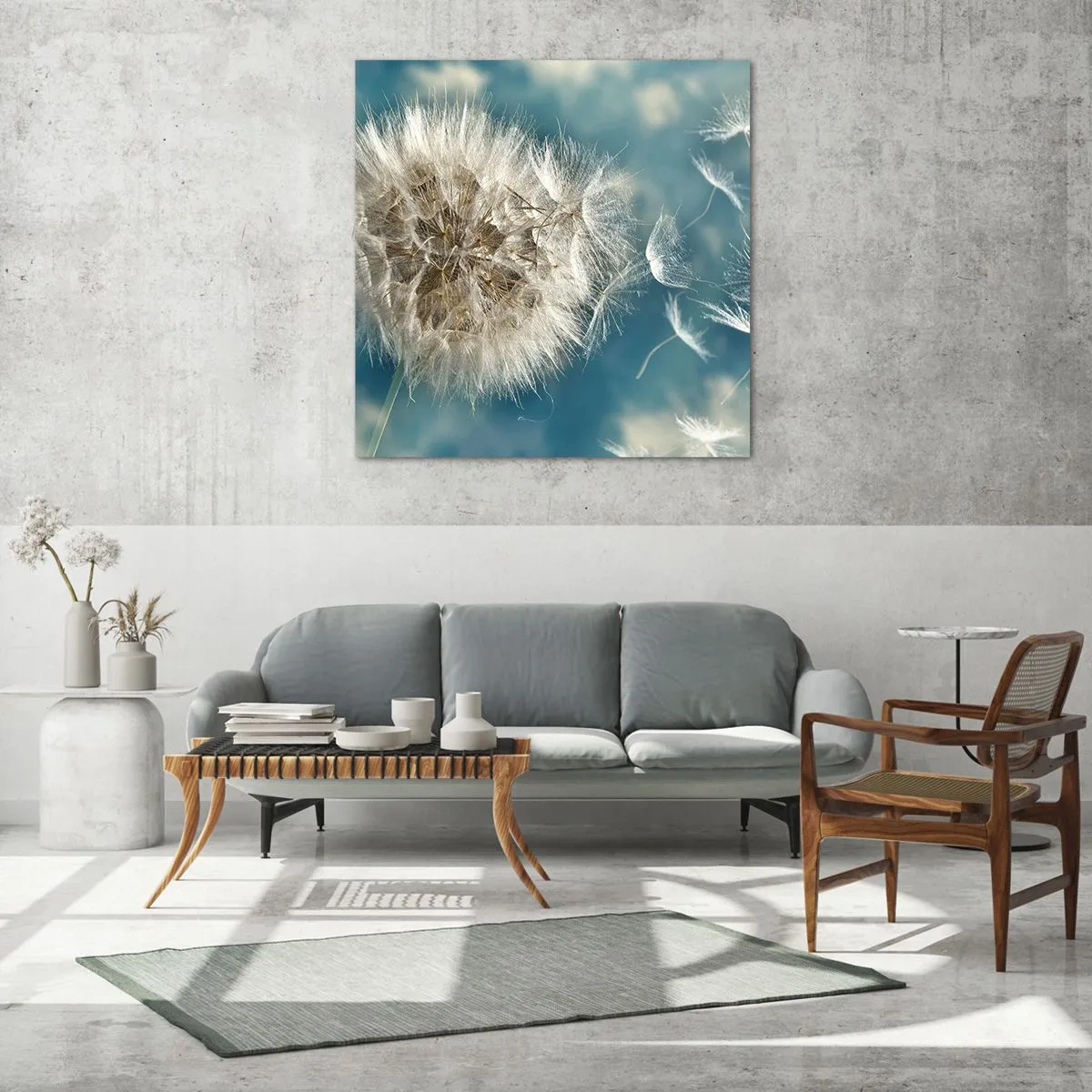 Glastavla - Bild på glas - Ängelns andetag - 50x50 cm