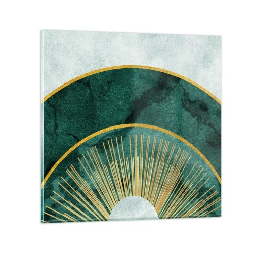 Glastavla - Bild på glas - Ett annorlunda solsystem - 70x70 cm